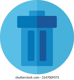 trash, bin, delete, recycle icon or logo illustration vector graphic with blue, circle, fill style. Perfect use for ui, website, pattern, design, etc.
