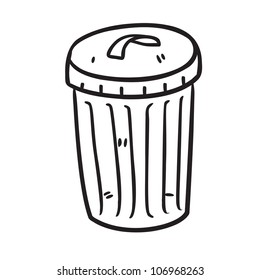 trash bin in doodle style