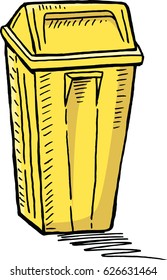 trash bin in doodle style