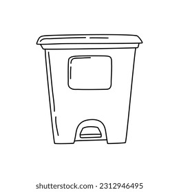 trash bin in doodle style. trash can vector sketch illustration