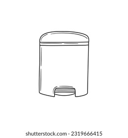 trash bin in doodle style. trash can vector sketch illustration