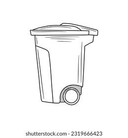 trash bin in doodle style. trash can vector sketch illustration