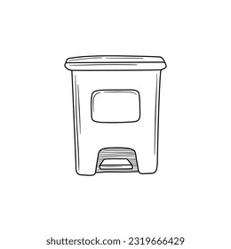 trash bin in doodle style. trash can vector sketch illustration