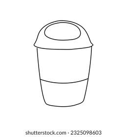 Mülleimer im Doodle-Stil. Mülleimer-Vektorgrafik