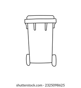 trash bin in doodle style. trash can vector sketch illustration
