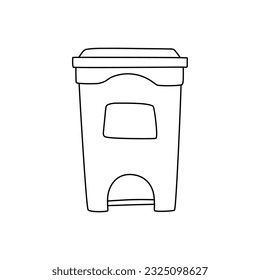 trash bin in doodle style. trash can vector sketch illustration