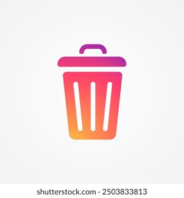 Trash bin, dumpster, trash can icon gradient color. Vector