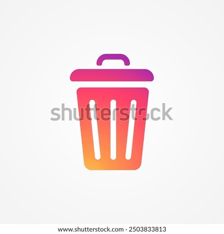 Trash bin, dumpster, trash can icon gradient color. Vector