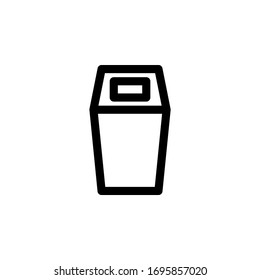Trash Bin Environment Outline Icon Vector Illustration
