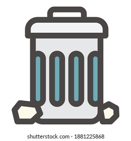 Icono De Papelera De Papelera Aislado En Fondo Blanco