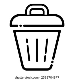 Trash Bin Flat Icon Isolated On White Background