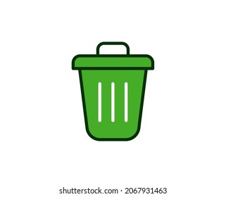 Trash bin flat icon. Single high quality outline symbol for web design or mobile app.  House thin line signs for design logo, visit card, etc. Outline pictogram EPS10