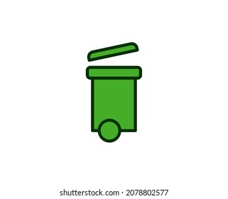 Trash bin flat icon. Single high quality outline symbol for web design or mobile app.  House thin line signs for design logo, visit card, etc. Outline pictogram EPS10