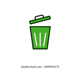 Trash bin flat icon. Single high quality outline symbol for web design or mobile app.  House thin line signs for design logo, visit card, etc. Outline pictogram EPS10