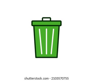 Trash bin flat icon. Single high quality outline symbol for web design or mobile app.  House thin line signs for design logo, visit card, etc. Outline pictogram EPS10