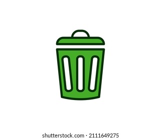 Trash bin flat icon. Single high quality outline symbol for web design or mobile app.  House thin line signs for design logo, visit card, etc. Outline pictogram EPS10