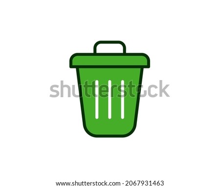 Trash bin flat icon. Single high quality outline symbol for web design or mobile app.  House thin line signs for design logo, visit card, etc. Outline pictogram EPS10