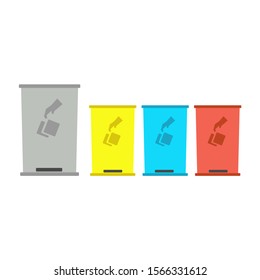 trash bin flat at school vector ilustration