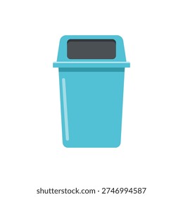 Trash bin flat vector and clip art design on a white backdrop