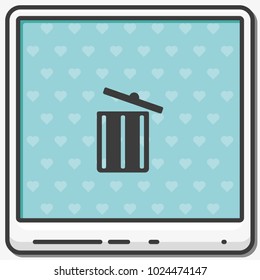 Trash bin flat vector icon.