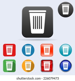 Trash Bin Flat Vector Icons Collection Stock Vector (Royalty Free ...