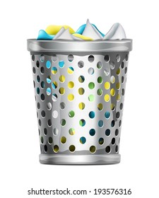 Trash Bin with Garbage