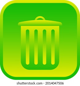 Trash bin. Garbage can. Trash bucket. Recycle bin. Dustbin. Rubbish can. Isolated web icon. Logo design. Flat vector illustration.