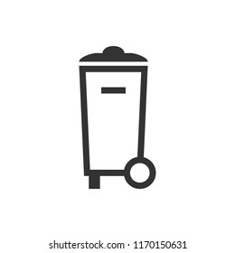 Trash bin garbage icon in flat style. Trash bucket vector illustration on white isolated background. Garbage basket business concept.