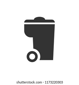 Trash bin garbage icon in flat style. Trash bucket vector illustration on white isolated background. Garbage basket business concept.
