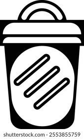 Trash bin Garbage icon in flat line. vector for apps or web trash dustbin sign icon isolated on transparent background elements Waste Disposal, Waste Management, Landfill, Can, Dumping, Dumpster