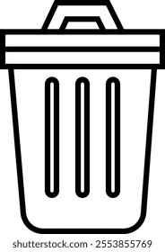 Trash bin Garbage icon in flat line. vector for apps or web trash dustbin sign icon isolated on transparent background elements Waste Disposal, Waste Management, Landfill, Can, Dumping, Dumpster