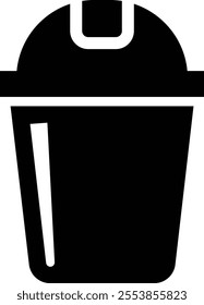 Trash bin Garbage icon in flat. vector for apps or web trash dustbin sign icon isolated on transparent background elements Waste Disposal, Waste Management, Landfill, Can, Dumping, Dumpster