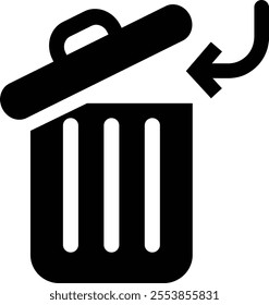 Trash bin Garbage icon in flat. vector for apps or web trash dustbin sign icon isolated on transparent background elements Waste Disposal, Waste Management, Landfill, Can, Dumping, Dumpster