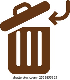 Trash bin Garbage icon in flat. vector for apps or web trash dustbin sign icon isolated on transparent background elements Waste Disposal, Waste Management, Landfill, Can, Dumping, Dumpster