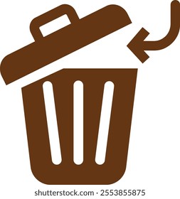 Trash bin Garbage icon in flat. vector for apps or web trash dustbin sign icon isolated on transparent background elements Waste Disposal, Waste Management, Landfill, Can, Dumping, Dumpster