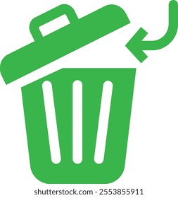 Trash bin Garbage icon in flat. vector for apps or web trash dustbin sign icon isolated on transparent background elements Waste Disposal, Waste Management, Landfill, Can, Dumping, Dumpster