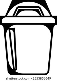 Trash bin Garbage icon in flat line. vector for apps or web trash dustbin sign icon isolated on transparent background elements Waste Disposal, Waste Management, Landfill, Can, Dumping, Dumpster