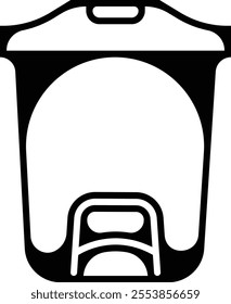 Trash bin Garbage icon in flat line. vector for apps or web trash dustbin sign icon isolated on transparent background elements Waste Disposal, Waste Management, Landfill, Can, Dumping, Dumpster