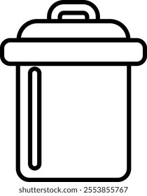 Trash bin Garbage icon in line. vector for apps or web trash dustbin sign icon isolated on transparent background elements Waste Disposal, Waste Management, Landfill, Can, Dumping, Dumpster