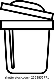 Trash bin Garbage icon in line. vector for apps or web trash dustbin sign icon isolated on transparent background elements Waste Disposal, Waste Management, Landfill, Can, Dumping, Dumpster