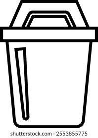 Trash bin Garbage icon in line. vector for apps or web trash dustbin sign icon isolated on transparent background elements Waste Disposal, Waste Management, Landfill, Can, Dumping, Dumpster