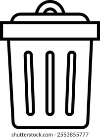 Trash bin Garbage icon in line. vector for apps or web trash dustbin sign icon isolated on transparent background elements Waste Disposal, Waste Management, Landfill, Can, Dumping, Dumpster