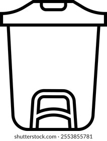 Trash bin Garbage icon in line. vector for apps or web trash dustbin sign icon isolated on transparent background elements Waste Disposal, Waste Management, Landfill, Can, Dumping, Dumpster