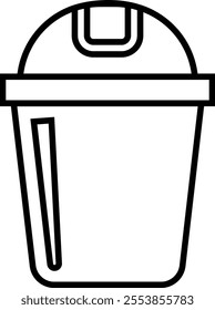 Trash bin Garbage icon in line. vector for apps or web trash dustbin sign icon isolated on transparent background elements Waste Disposal, Waste Management, Landfill, Can, Dumping, Dumpster