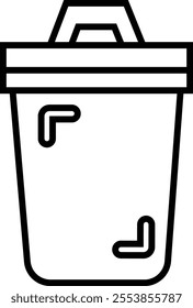 Trash bin Garbage icon in line. vector for apps or web trash dustbin sign icon isolated on transparent background elements Waste Disposal, Waste Management, Landfill, Can, Dumping, Dumpster