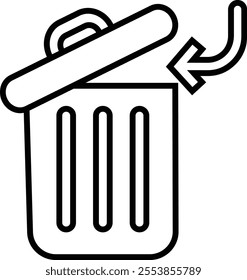 Trash bin Garbage icon in line. vector for apps or web trash dustbin sign icon isolated on transparent background elements Waste Disposal, Waste Management, Landfill, Can, Dumping, Dumpster