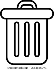 Trash bin Garbage icon in line. vector for apps or web trash dustbin sign icon isolated on transparent background elements Waste Disposal, Waste Management, Landfill, Can, Dumping, Dumpster