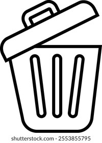 Trash bin Garbage icon in line. vector for apps or web trash dustbin sign icon isolated on transparent background elements Waste Disposal, Waste Management, Landfill, Can, Dumping, Dumpster