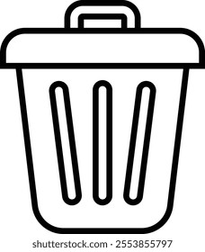 Trash bin Garbage icon in line. vector for apps or web trash dustbin sign icon isolated on transparent background elements Waste Disposal, Waste Management, Landfill, Can, Dumping, Dumpster