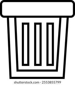 Trash bin Garbage icon in line. vector for apps or web trash dustbin sign icon isolated on transparent background elements Waste Disposal, Waste Management, Landfill, Can, Dumping, Dumpster